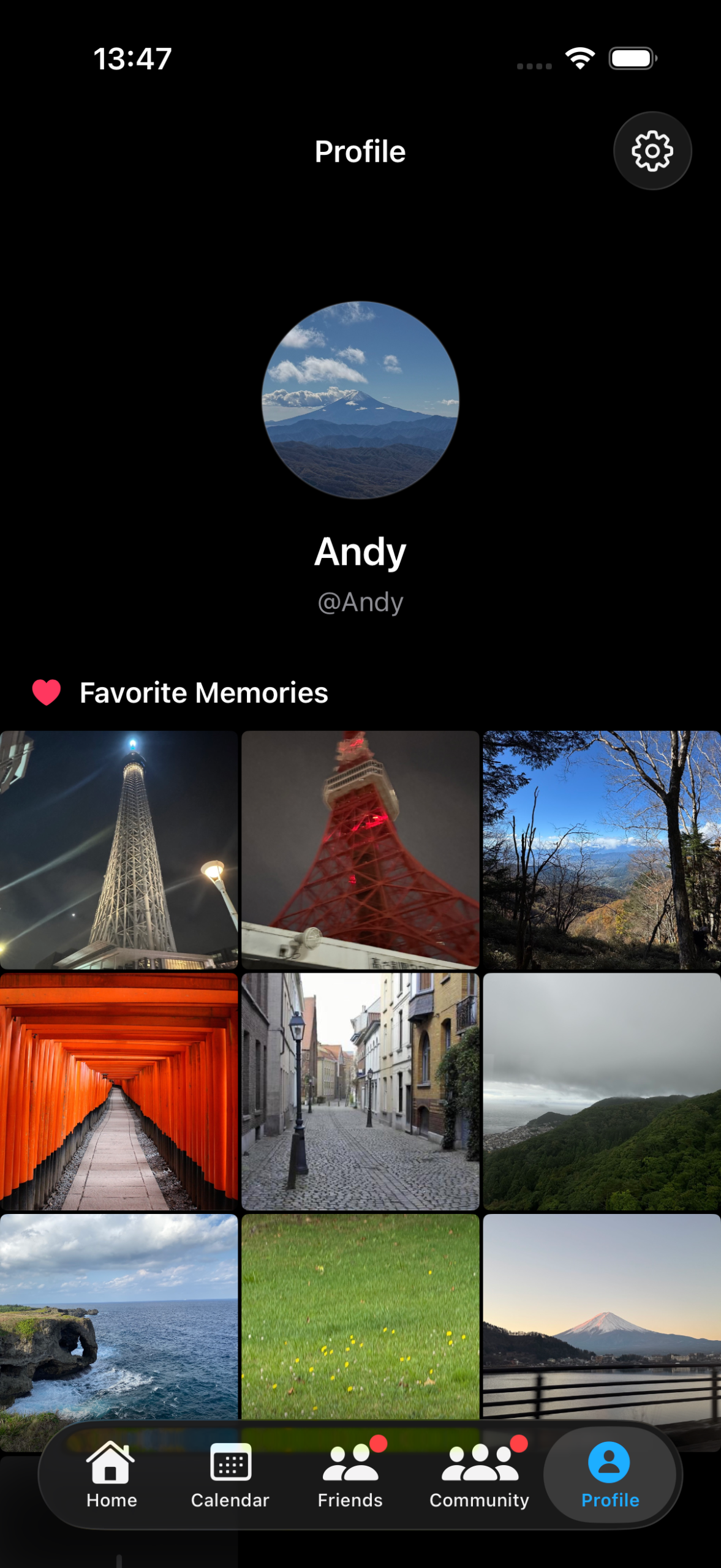 Omoily プロフィール画面