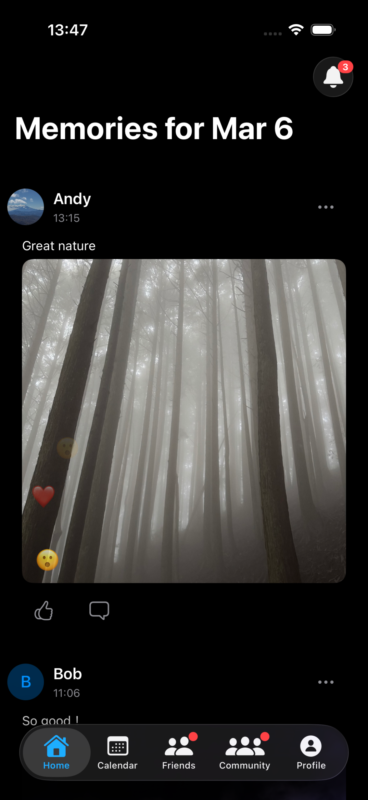 Omoily ホーム画面